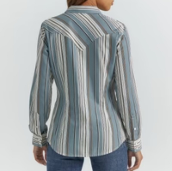 Retro Wrangler striped snap buttonfront long sleeve size XL - Picture 6 of 11